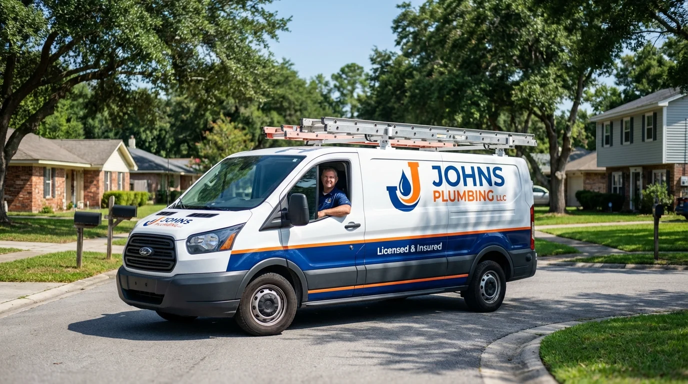 Johns Plumbing LLC service van in Center Line, MI