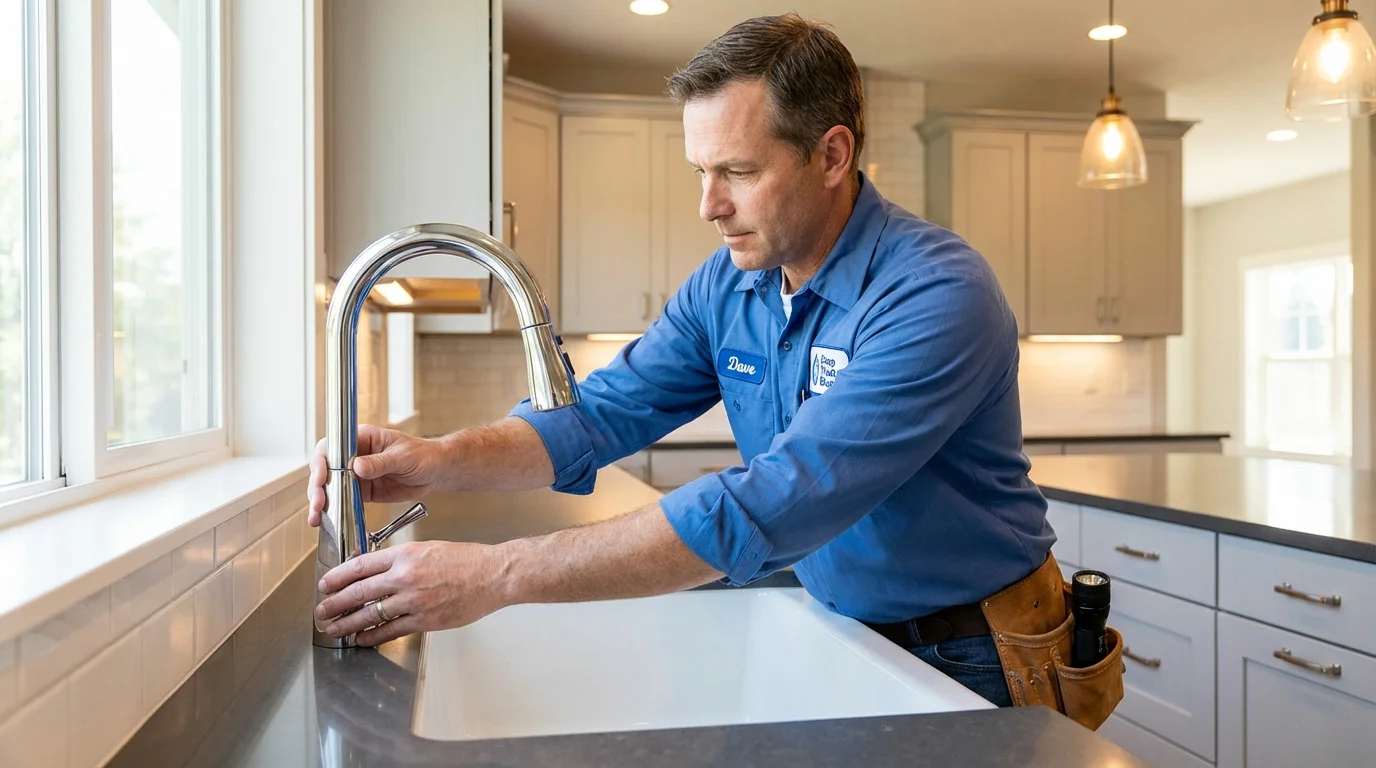 Kitchen faucet installation by Johns Plumbing LLC in Center Line